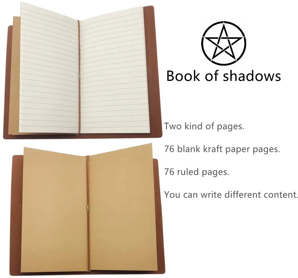 Book of Shadows: Faux Leather Bound Lined Journal, 150 Pages