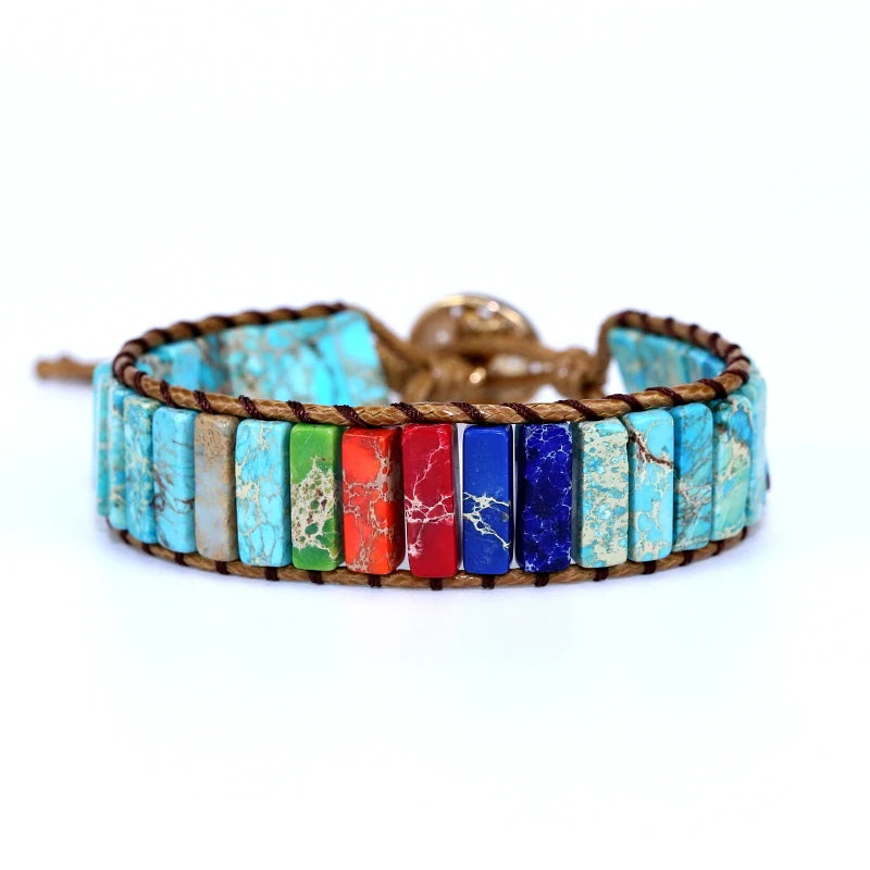 7-Chakra Bracelet Natural Stone Beads