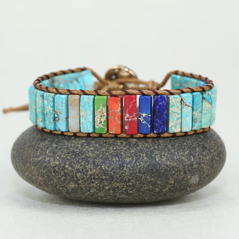 7-Chakra Bracelet Natural Stone Beads