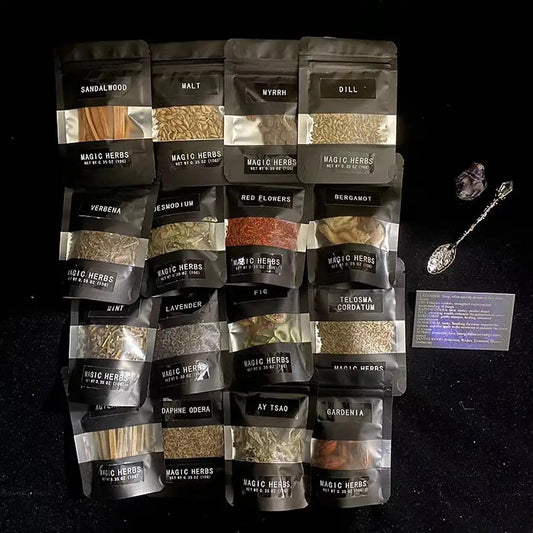 16/30 Herbs Witchcraft Kit Dried Herb Kit With Crystal Spoon