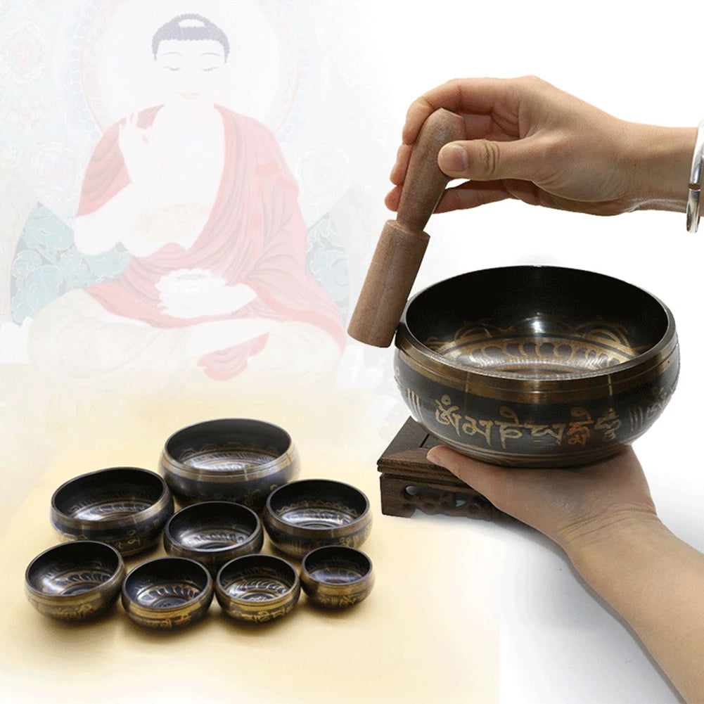 Tibetan Chime Singing Bowl for Yoga, Meditation, Healing