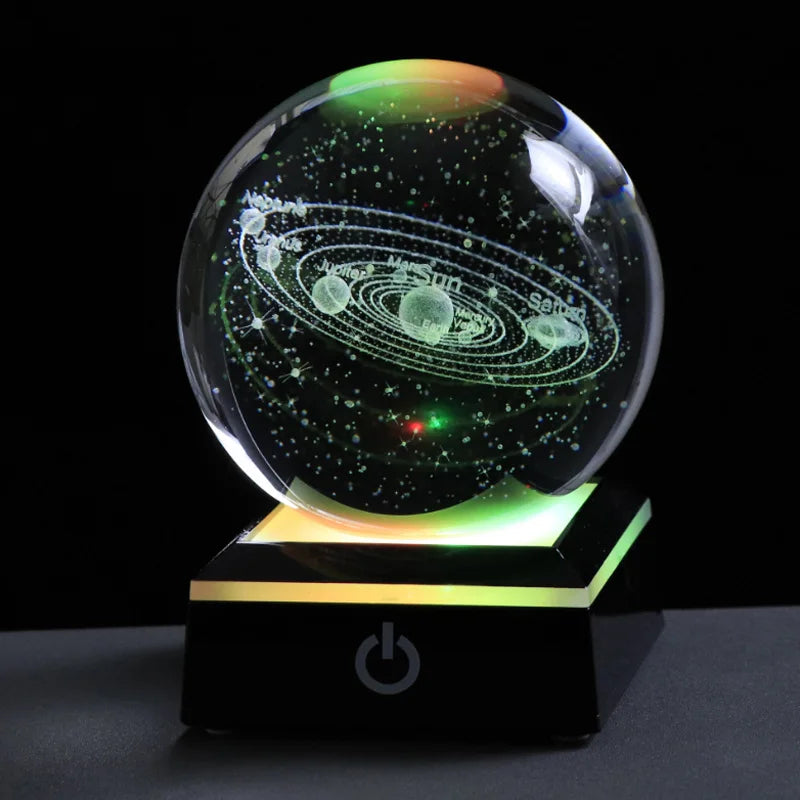 60mm-80mm Crystal Ball Laser Engraved Solar System