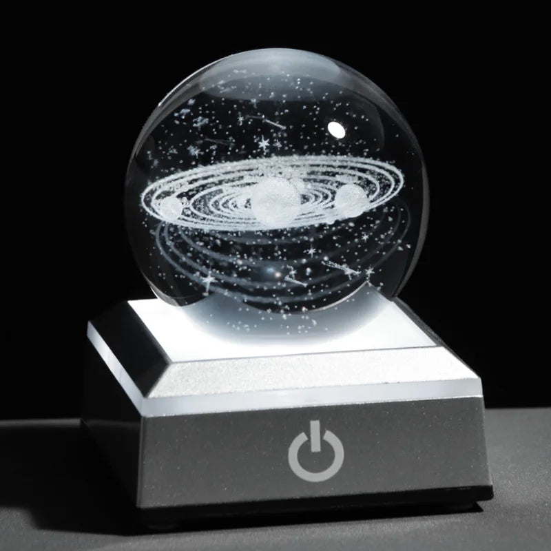 60mm-80mm Crystal Ball Laser Engraved Solar System