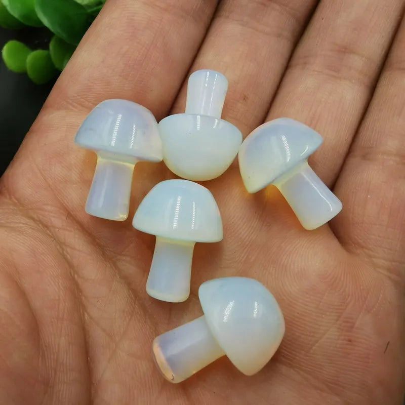 Natural White Opal Crystal Mini Mushroom