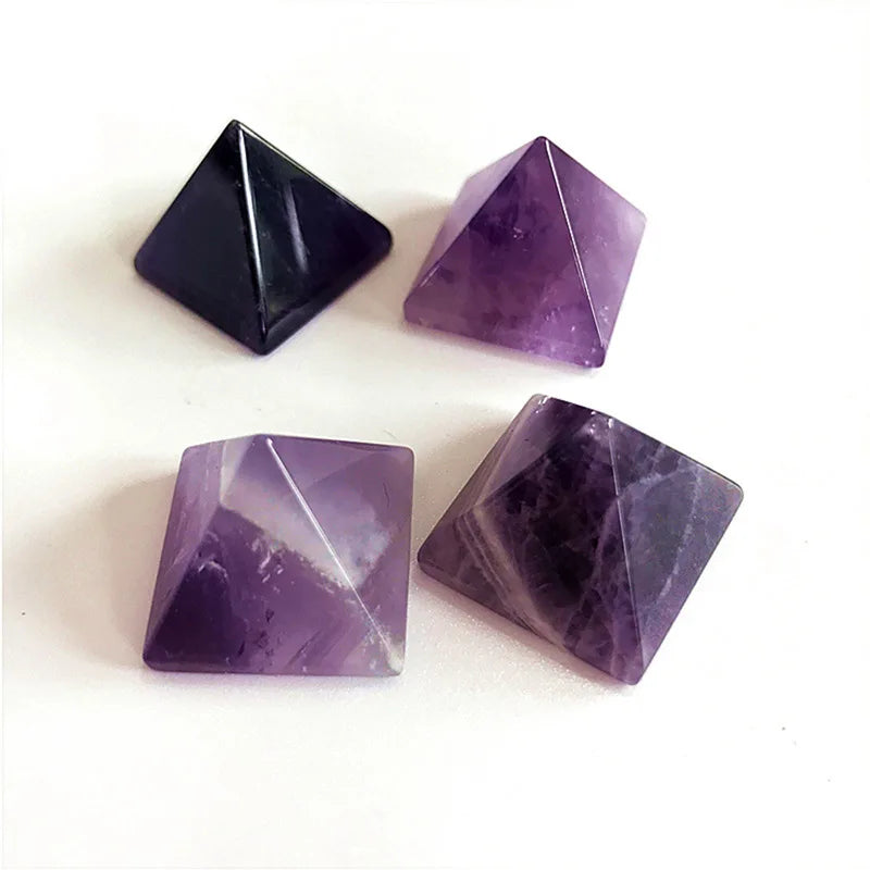 Amethyst Quartz Crystal Pyramid Healing Stone