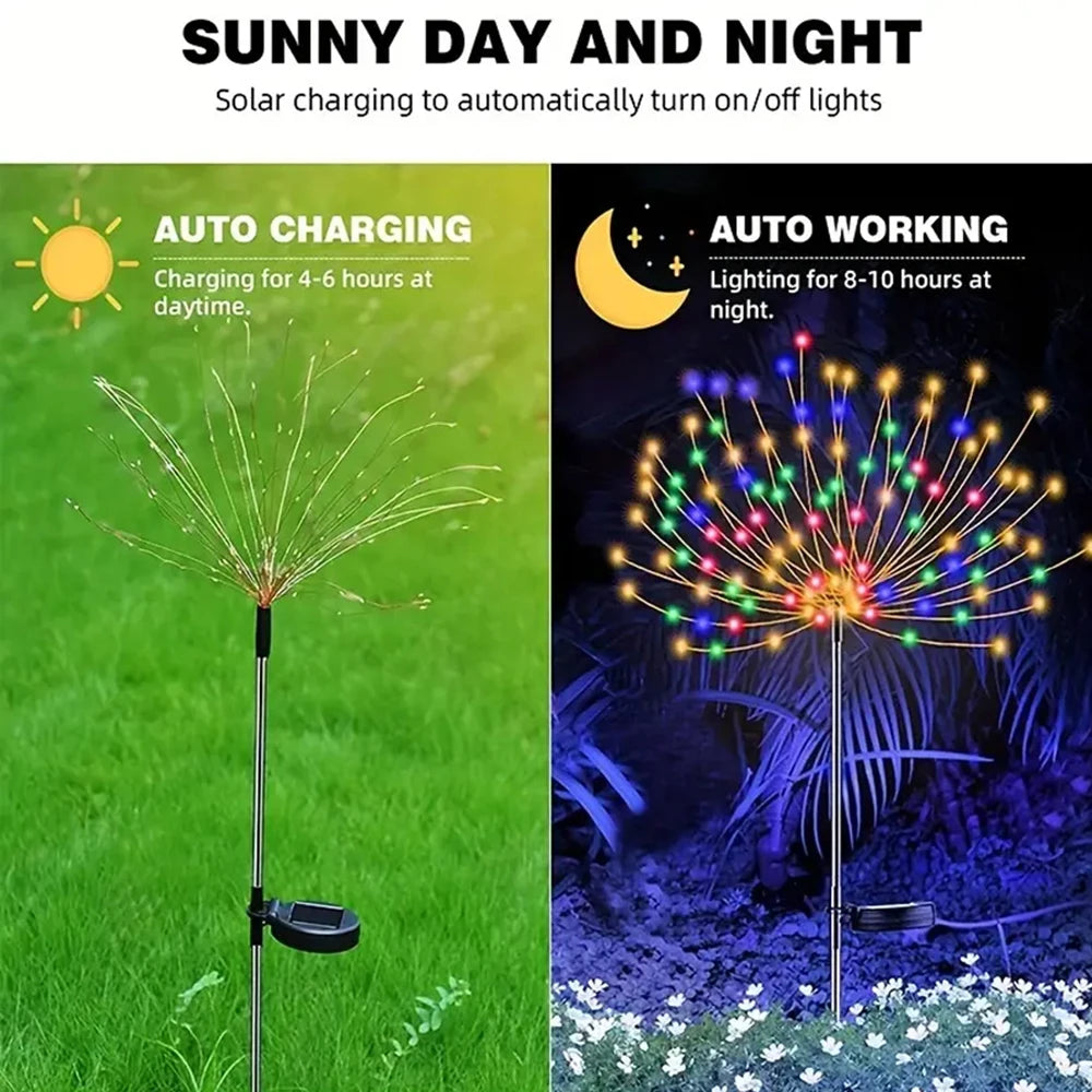 320/240LED  Solar Fireworks Lights Bright 4 in1 Pack