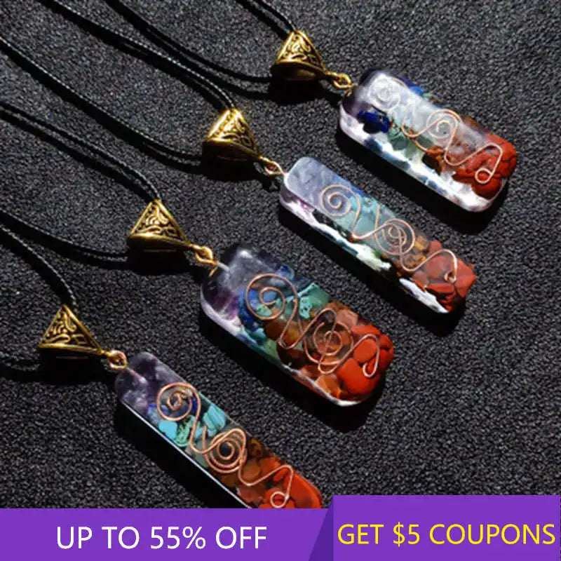 7 Chakra Healing Crystal Orgone Energy Pendant