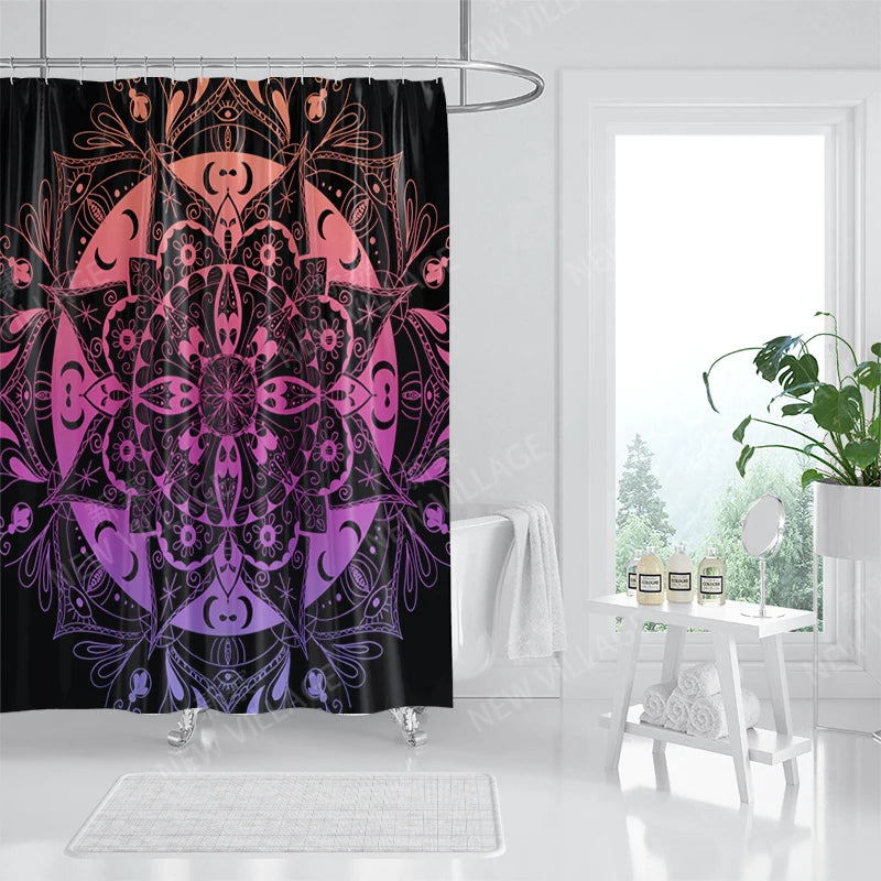 Mandala Waterproof fabric shower curtains