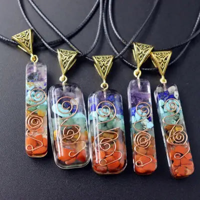 7 Chakra Healing Crystal Orgone Energy Pendant