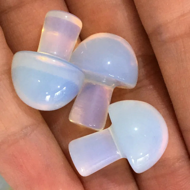 Natural White Opal Crystal Mini Mushroom