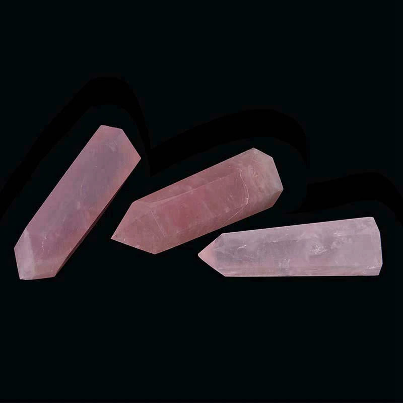 40-90 mm Natural Rose Quartz Crystal Point Wand