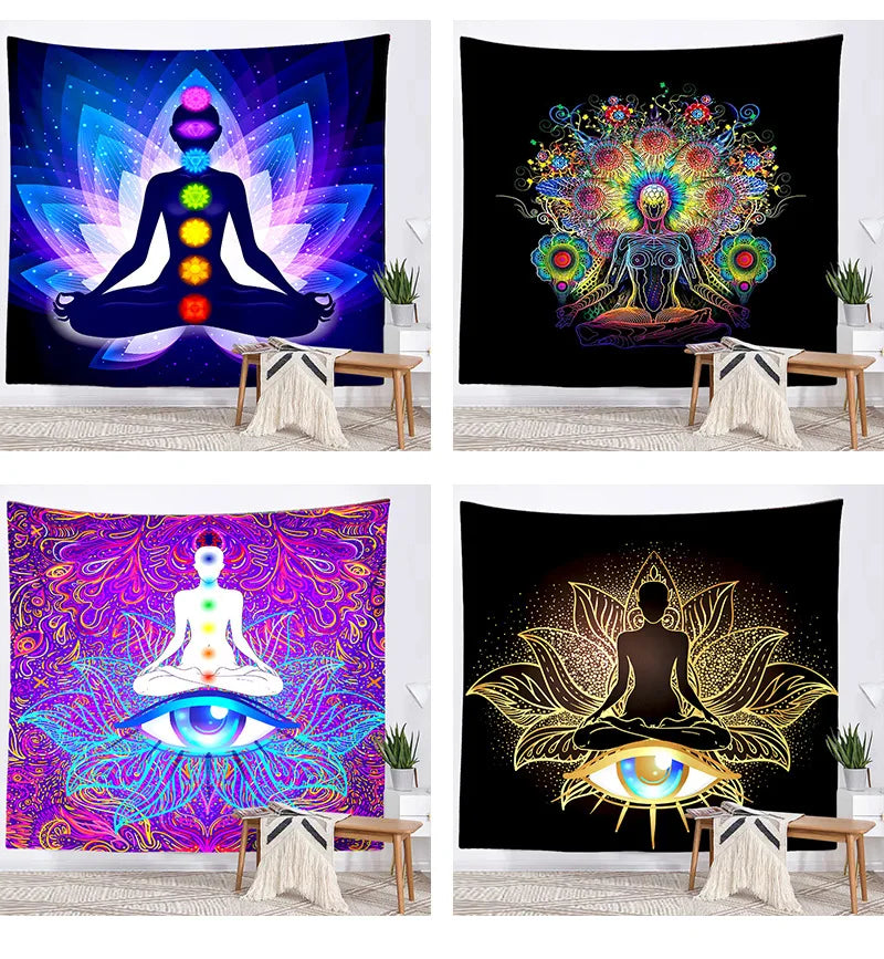 Seven Chakra Meditation Tapestry