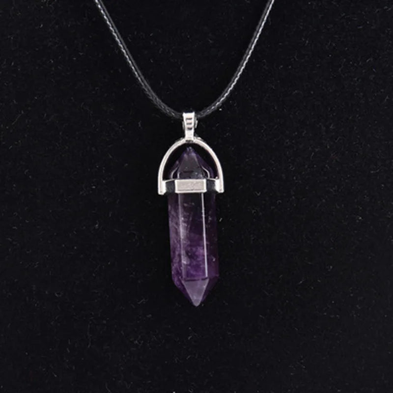 Natural Quartz Crystal Point Pendant Healing Stone