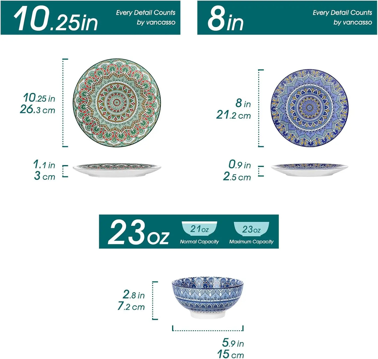 Mandala 12 Pieces Dinnerware Sets