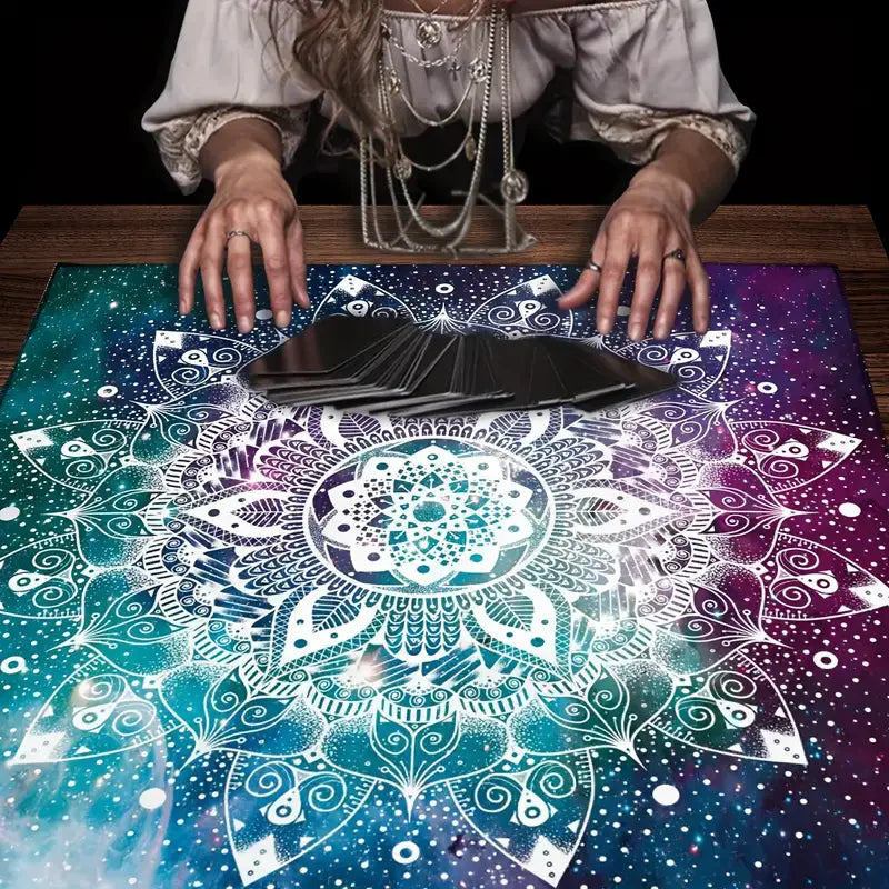 Blue Mandala Tarot Card Tablecloth