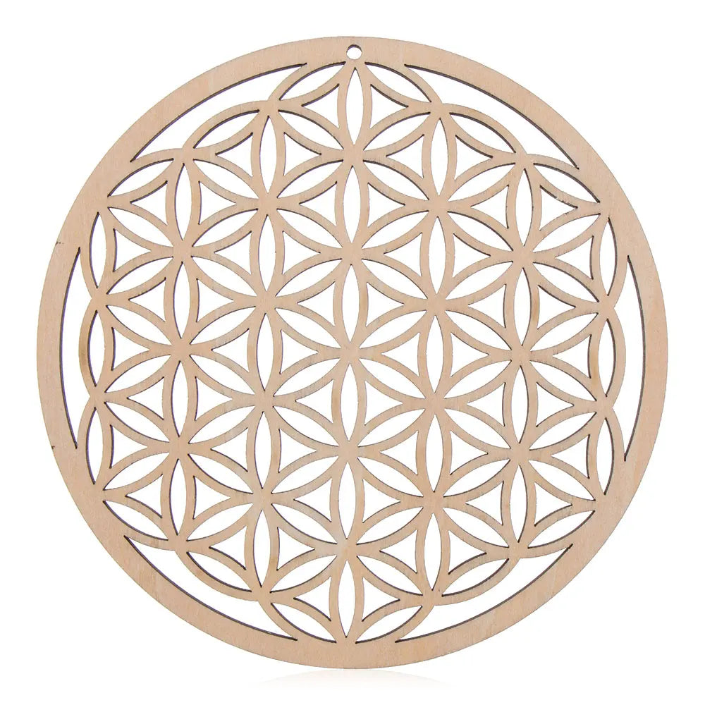 Wooden Wall Sign Flower of Life Shape Laser Cut Wood Wall Art Home Decor Handmade Coasters Craft Making Sacred Geometry Ornament