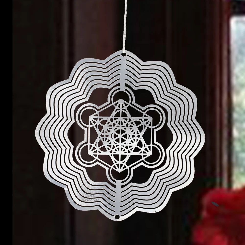 Metatron Cube Rotating Wind Spinner Sacred Geometry