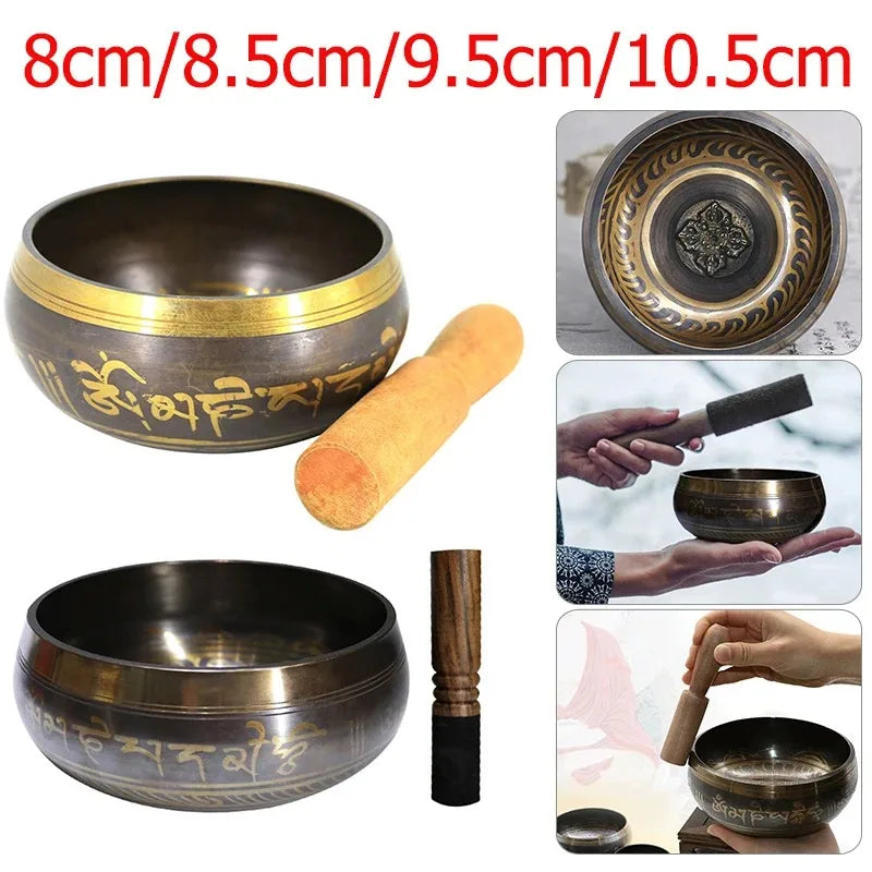 Tibetan Chime Singing Bowl for Yoga, Meditation, Healing