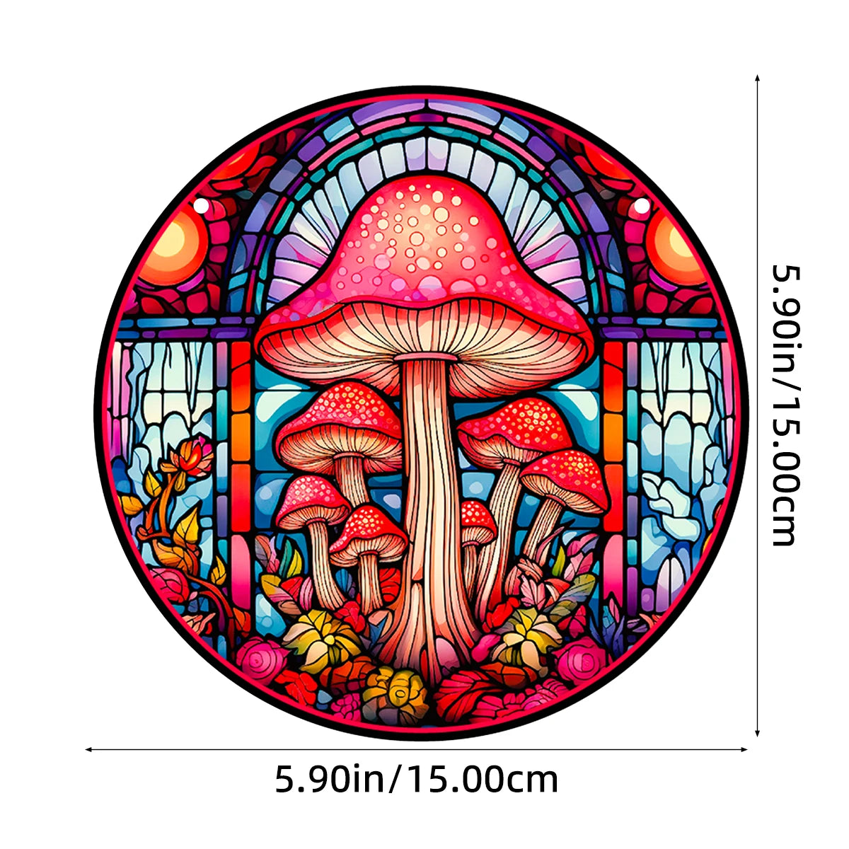 Mushroom Decor Painted Acrylic Suncatcher