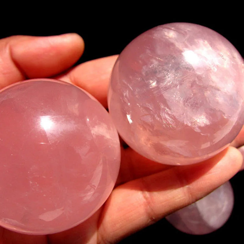 70mm Large Natural Pink Rose Quartz Crystal Sphere