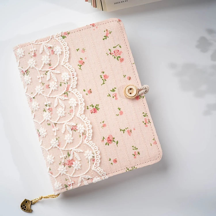 Lace Pink Flowers A5 A6 A7 Binder Notebook