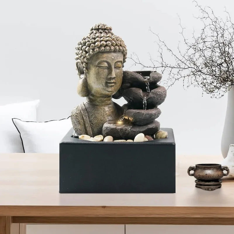 Buddha Tabletop Water Fountains 4-Tier