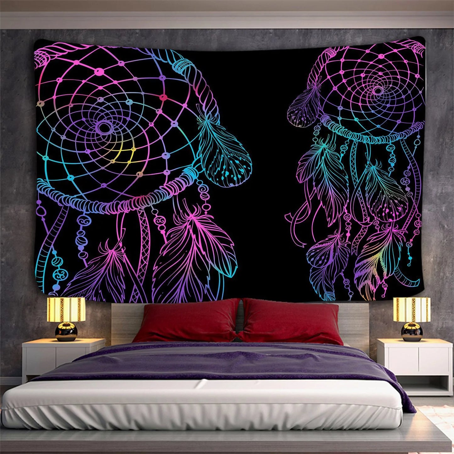 Psychedelic Moon Dreamcatcher Wall Hanging