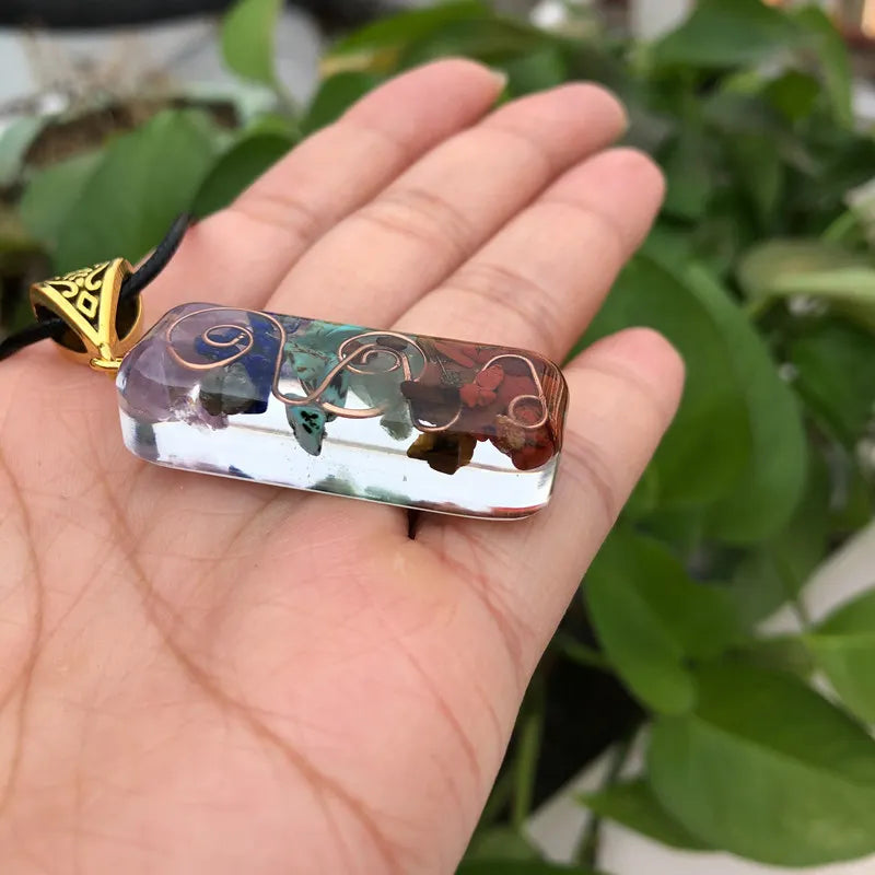 7 Chakra Healing Crystal Orgone Energy Pendant