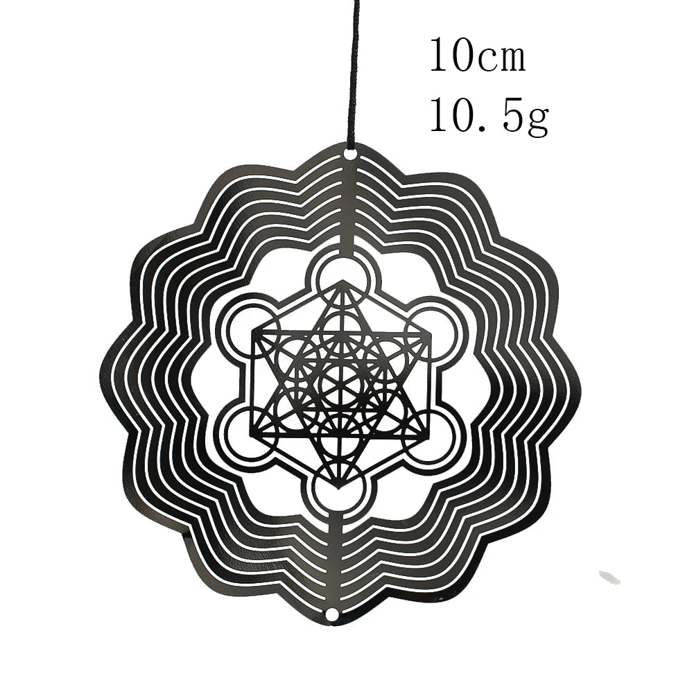 Metatron Cube Rotating Wind Spinner Sacred Geometry