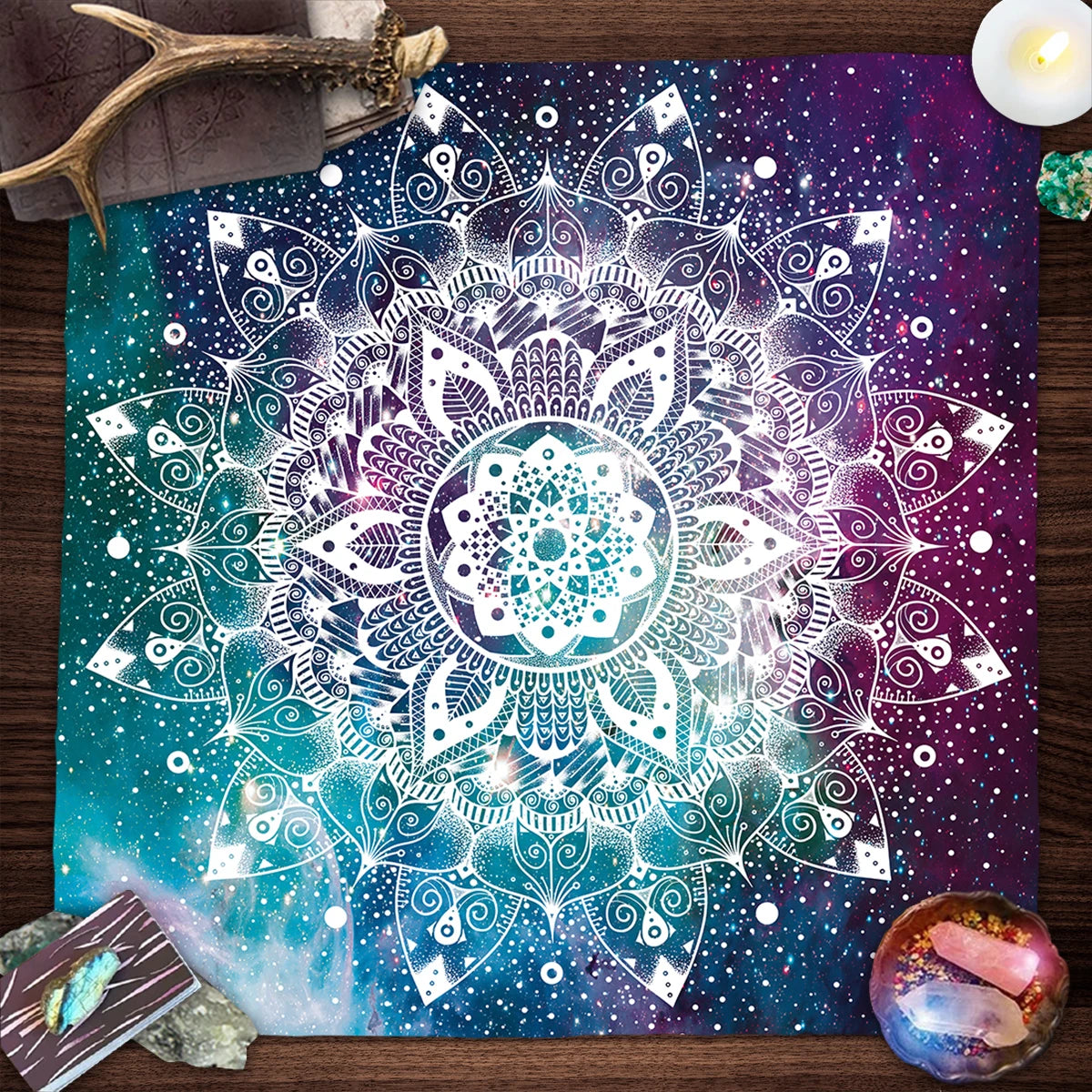 Blue Mandala Tarot Card Tablecloth