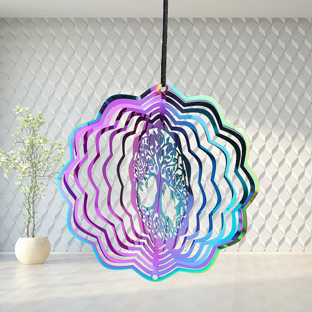 Gradient Color Tree of Life Rotating Wind Spinner