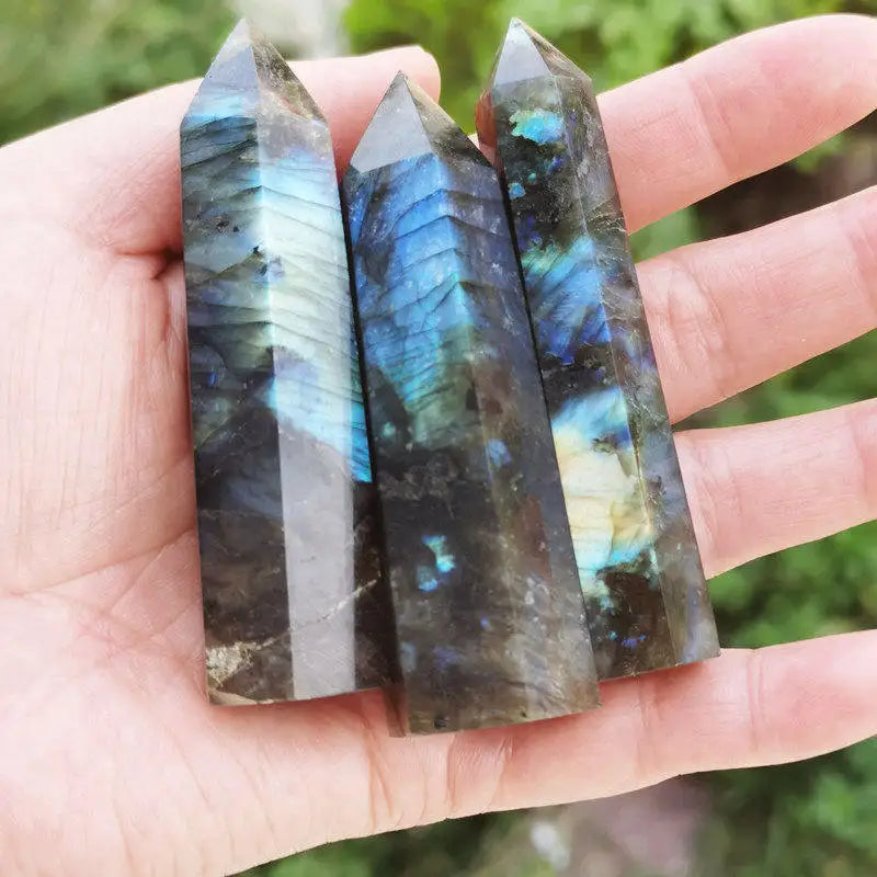 70-80 mm Natural Labradorite Quartz Crystal