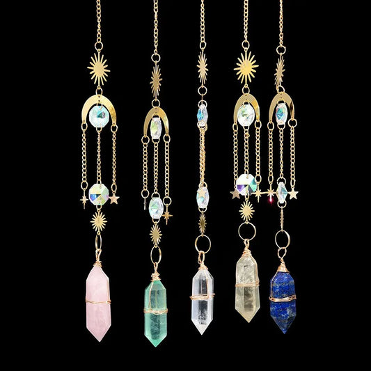 Natural Quartz Crystal Point Wind Chime