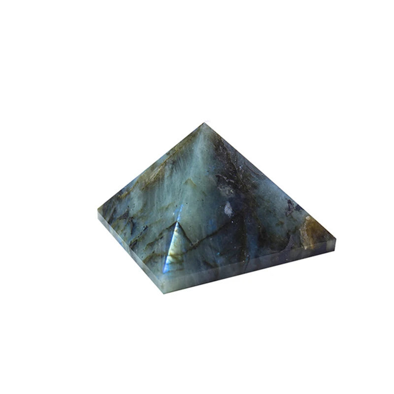 Natural Labradorite Moonstone Quartz Crystal Healing Pyramid