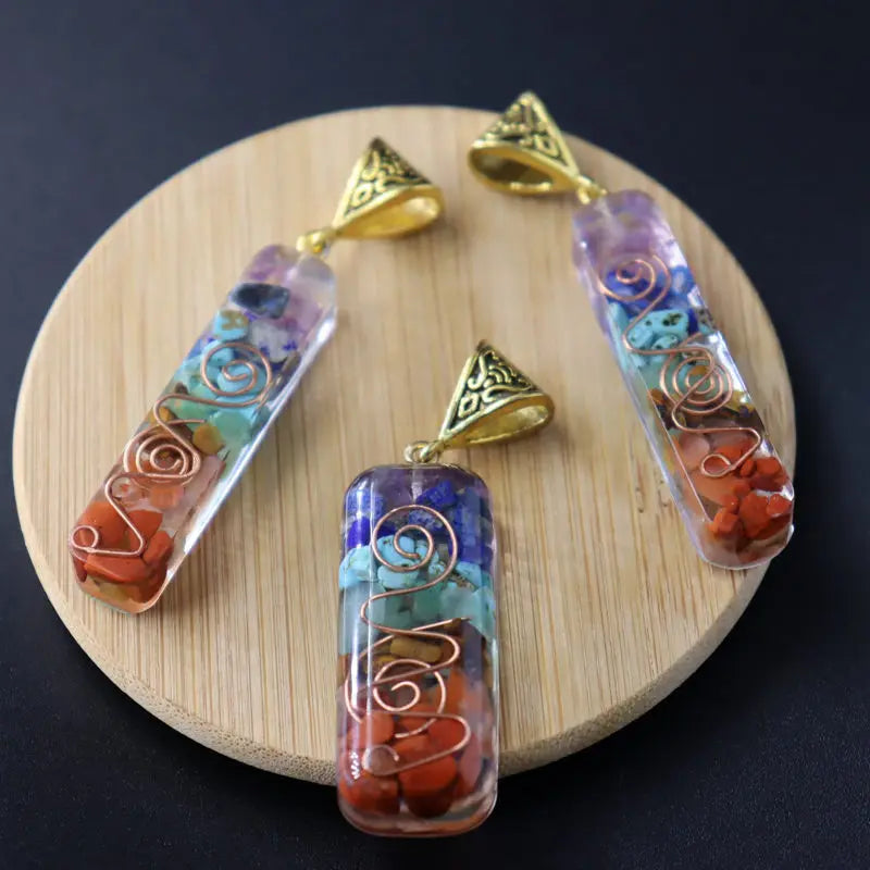 7 Chakra Healing Crystal Orgone Energy Pendant