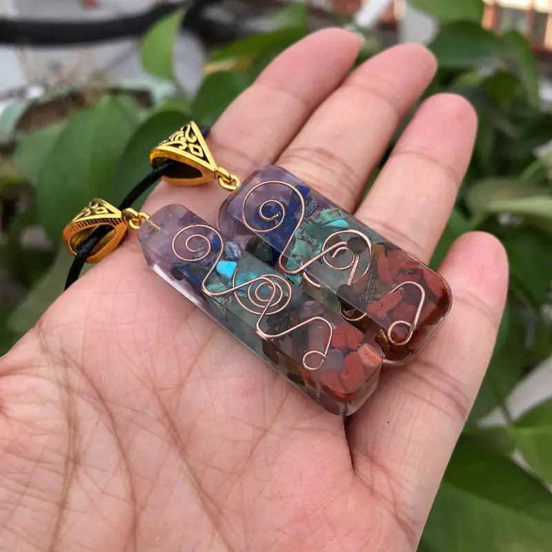 7 Chakra Healing Crystal Orgone Energy Pendant