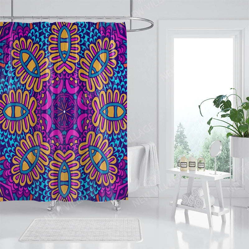 Mandala Waterproof fabric shower curtains