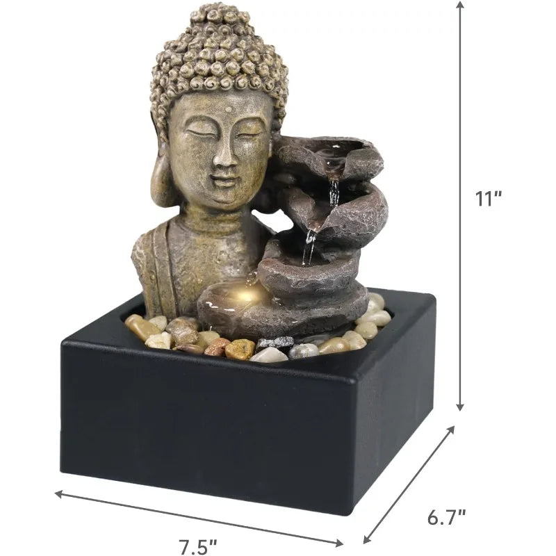 Buddha Tabletop Water Fountains 4-Tier