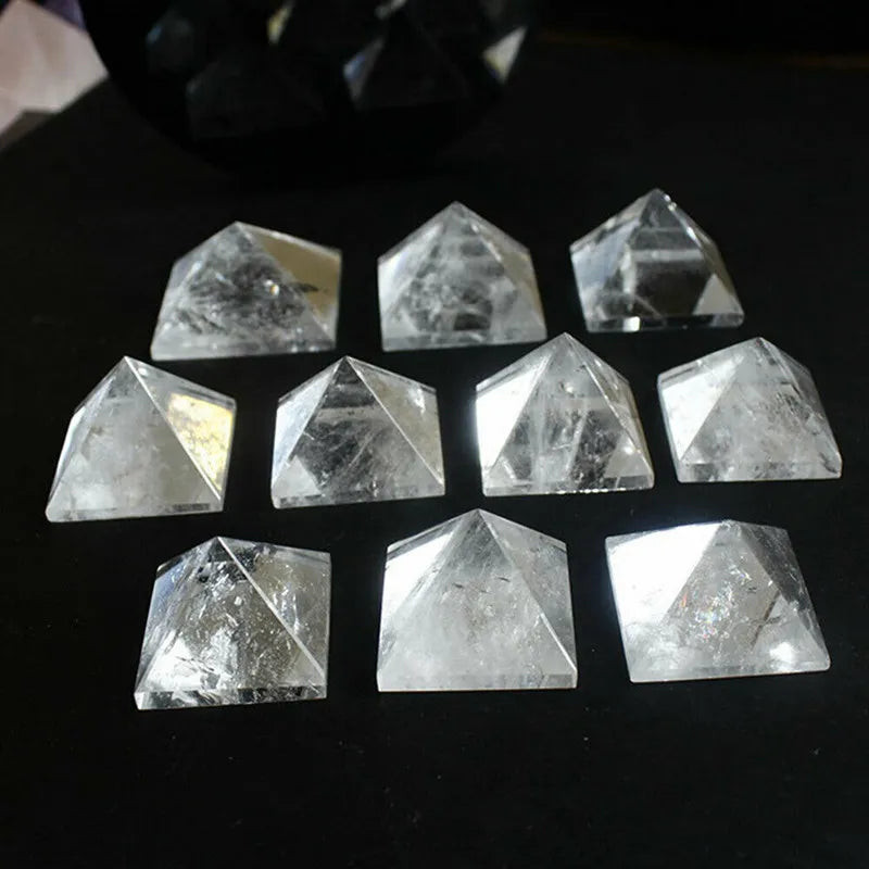 Raw Natural Clear Quartz Crystal Healing Pyramid