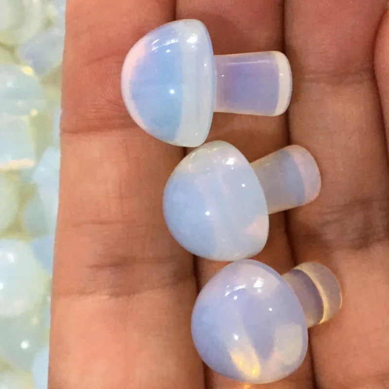 Natural White Opal Crystal Mini Mushroom