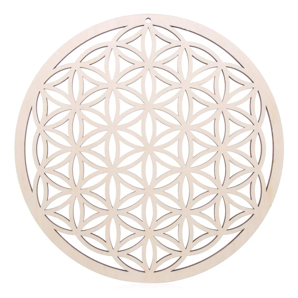 Wooden Wall Sign Flower of Life Shape Laser Cut Wood Wall Art Home Decor Handmade Coasters Craft Making Sacred Geometry Ornament