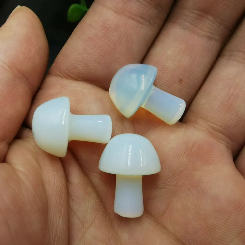 Natural White Opal Crystal Mini Mushroom