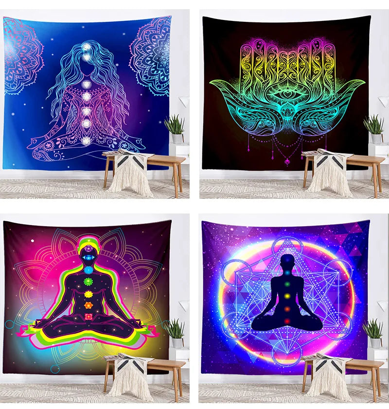 Seven Chakra Meditation Tapestry