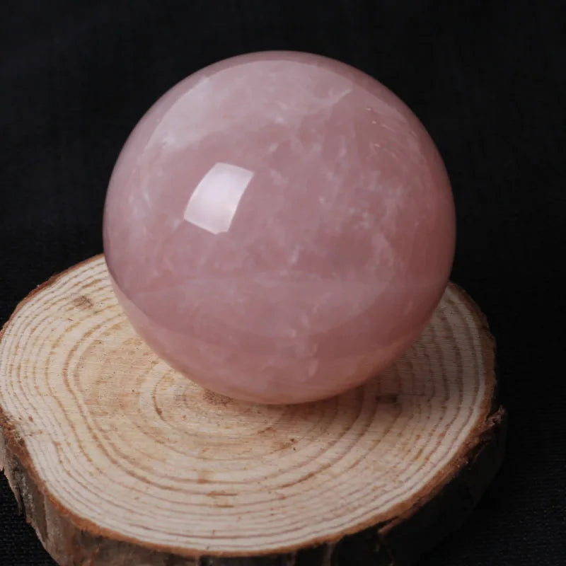 70mm Large Natural Pink Rose Quartz Crystal Sphere