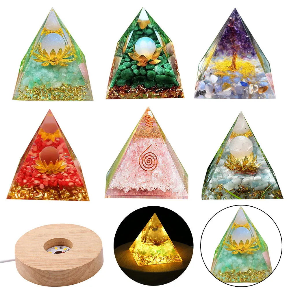 Healing Crystal Gemstone Orgone Pyramid