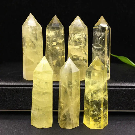 50-60mm Natural Yellow Citrine Quartz Crystal Point