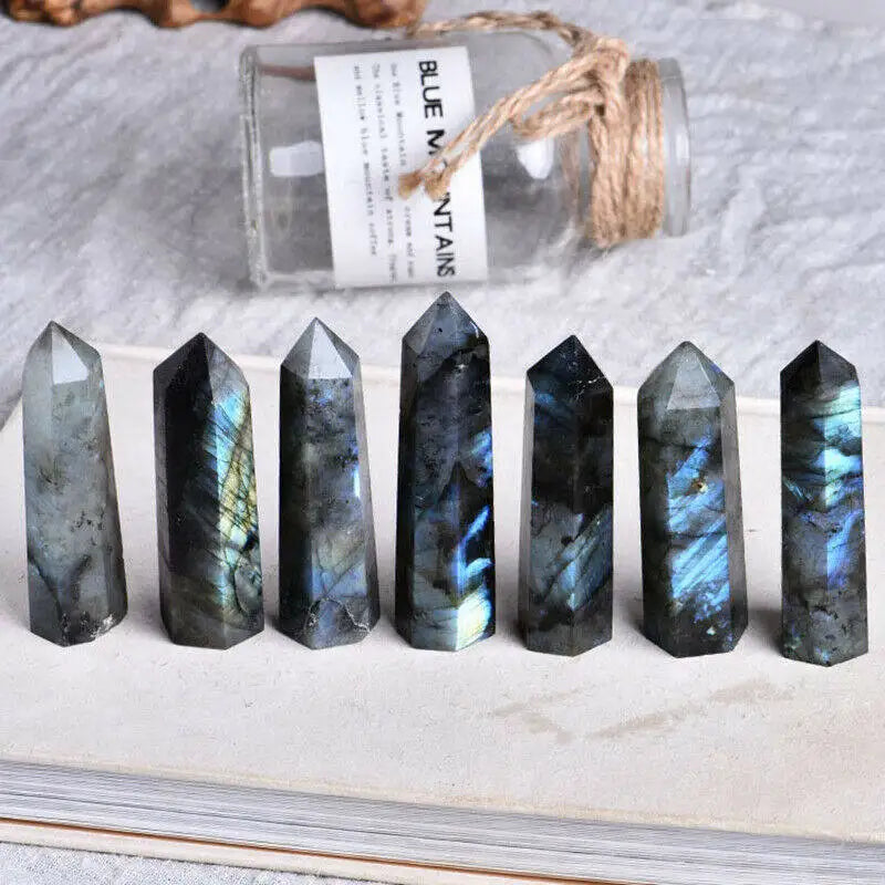 70-80 mm Natural Labradorite Quartz Crystal