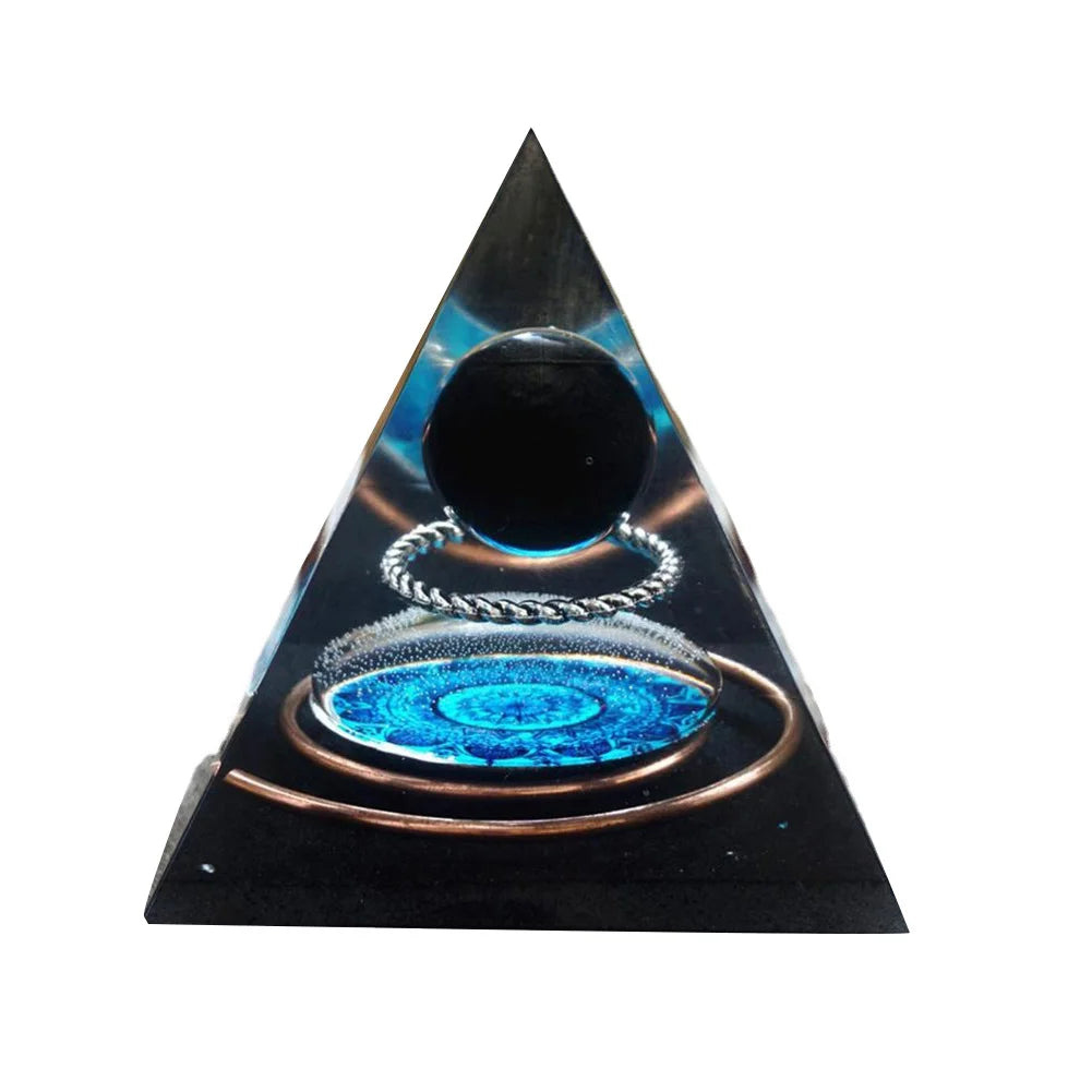 Orgone Pyramid with Natural Gemstone Crystals