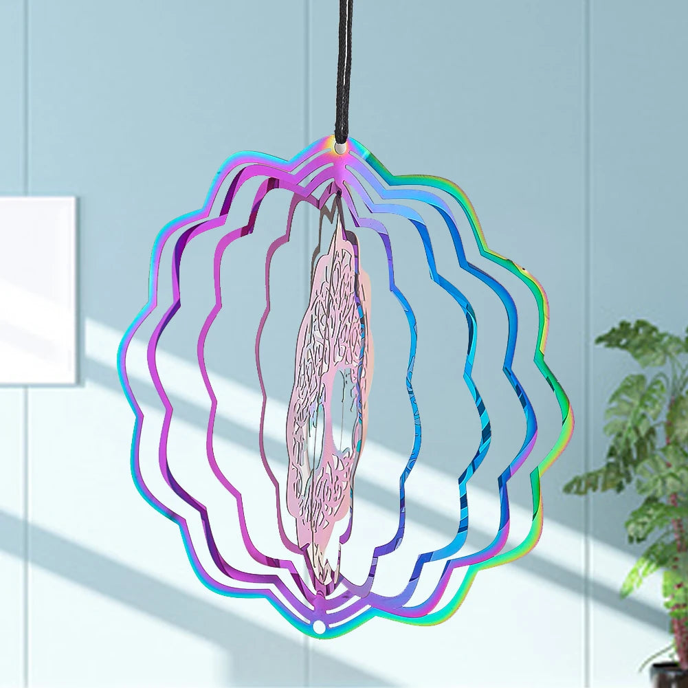 Gradient Color Tree of Life Rotating Wind Spinner