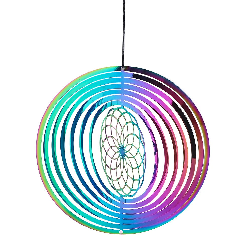 Colorful Mandala Wind Spinner 3D Rotating